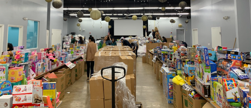 The Caring Place toy sorting event